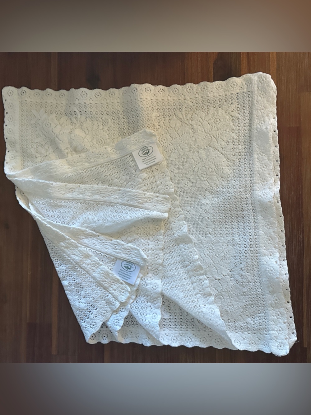 Laura Ashley white squares doile set of 4 NWOT